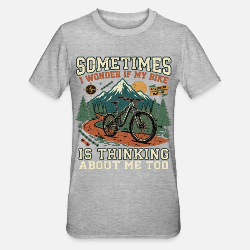 Aventure VTT à Spruch - T-shirt polycoton Unisexe - gris chiné