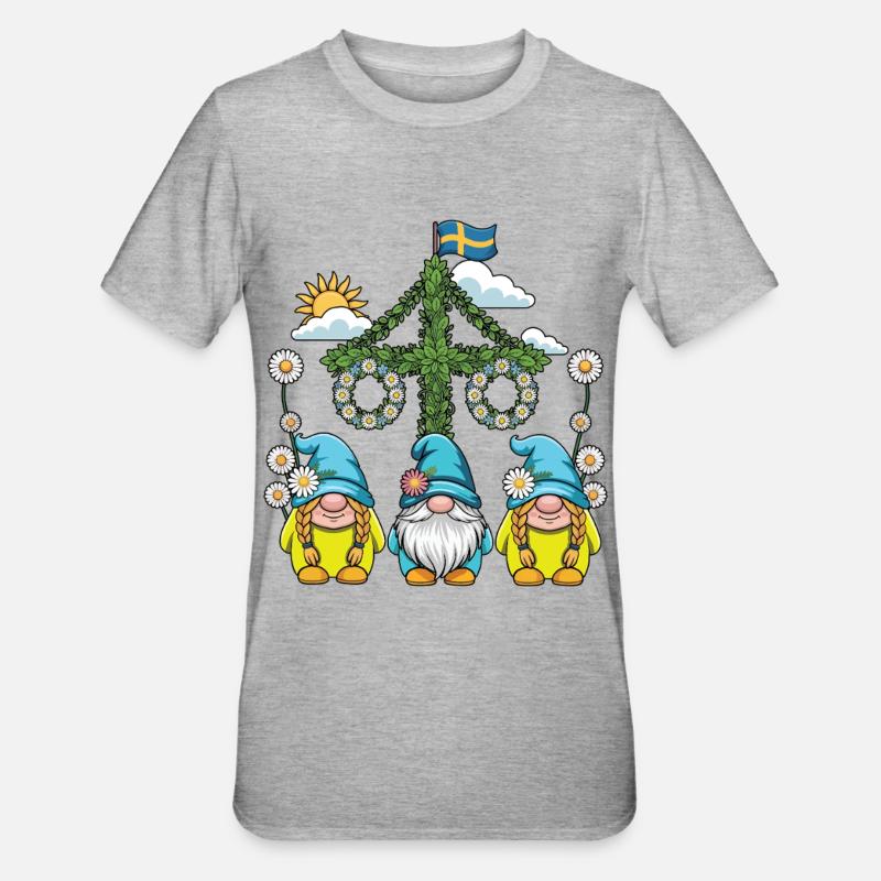 Litha Pagan Summer Solstice Midsummer Midsommar - Unisex Polycotton T-Shirt - heather grey