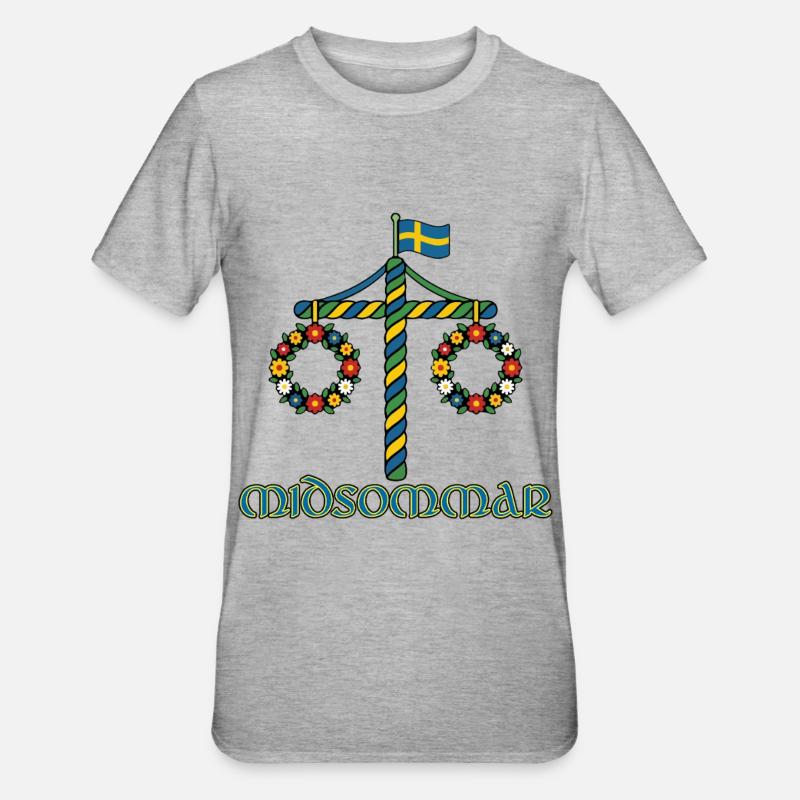 Litha Pagan Summer Solstice Midsummer Midsommar - Unisex Polycotton T-Shirt - heather grey