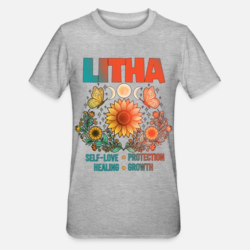 Litha Pagan Summer Solstice Midsummer Midsommar - Unisex Polycotton T-Shirt - heather grey
