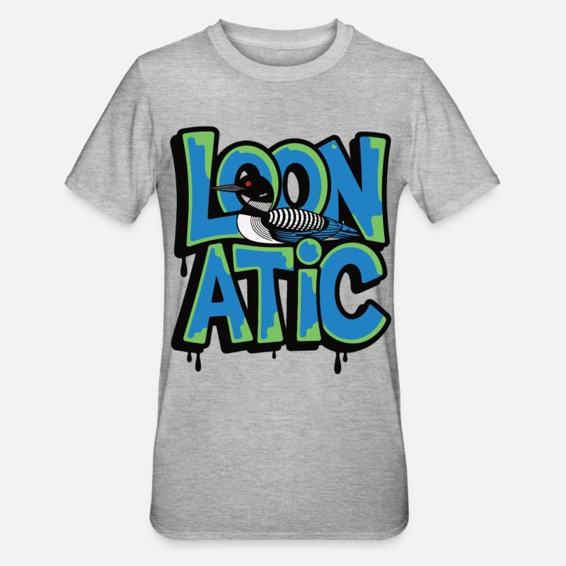 Loonatic Vogel Graffiti Style - Unisex Polycotton T-Shirt - Grau meliert