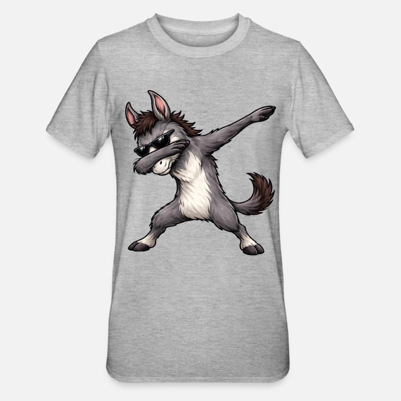 Âne Dab - T-shirt polycoton Unisexe - gris chiné