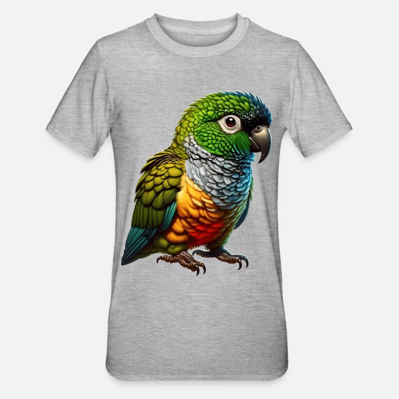 Motif de perruche rocheuse - T-shirt polycoton Unisexe - gris chiné