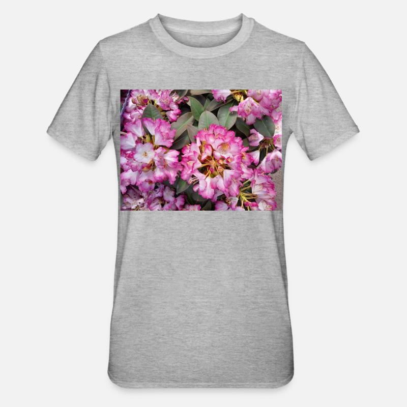 Rhododendron Rose Éclatant - T-shirt polycoton Unisexe - gris chiné