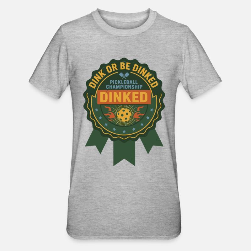 Pickleball-lustiger Spieler Dink Oder Werde Dinked - Unisex Polycotton T-Shirt - Grau meliert