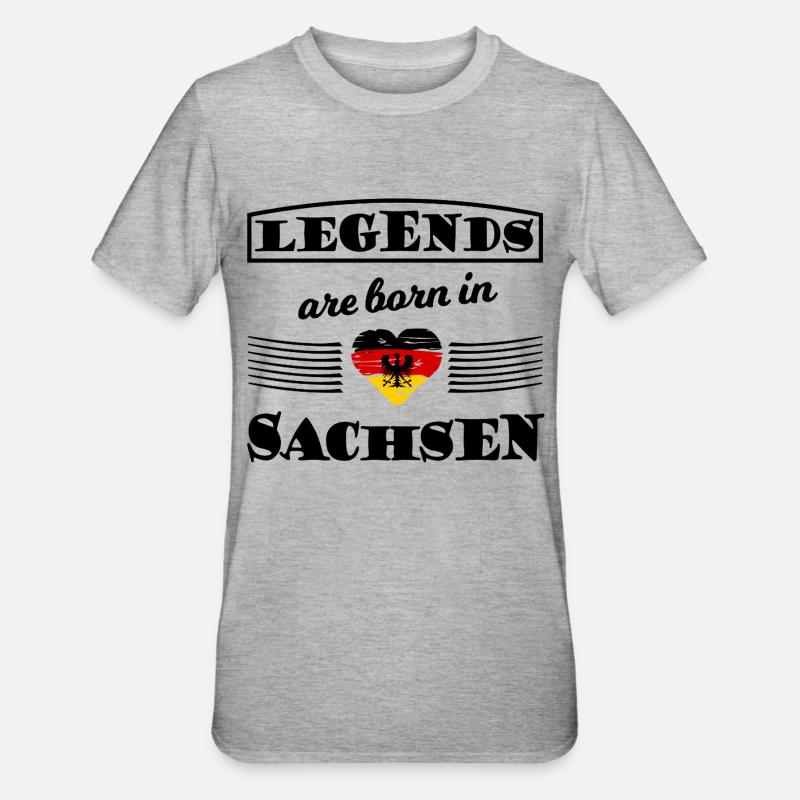 Bouclier saxon rouge doré - T-shirt polycoton Unisexe - gris chiné