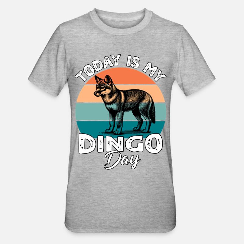 Australischer Wildhund Dingo - Unisex Polycotton T-Shirt - Grau meliert