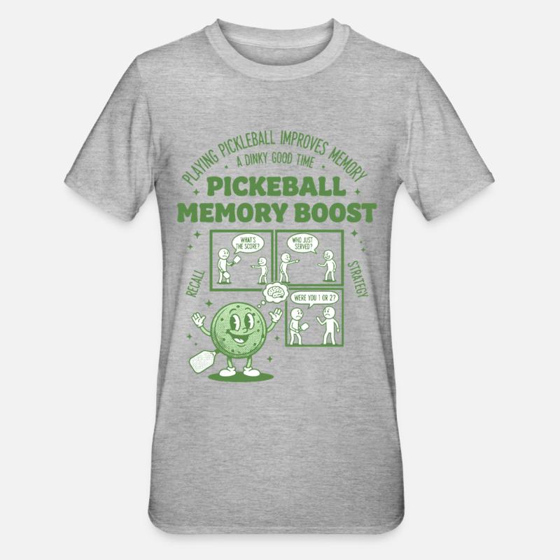 Pickleball Memory Boost Funny Player Love - Unisex Polycotton T-Shirt - heather grey
