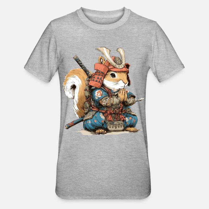 Armure Samouraï Écureuil - T-shirt polycoton Unisexe - gris chiné
