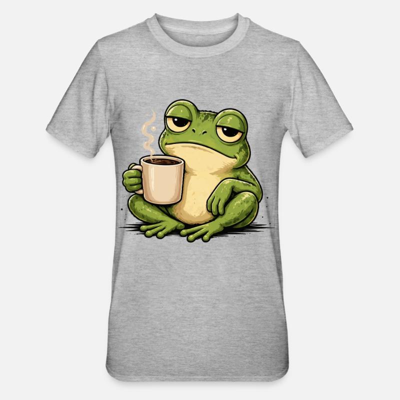 KaffeeFrosch Gemütlichkeit - T-shirt polycoton Unisexe - gris chiné