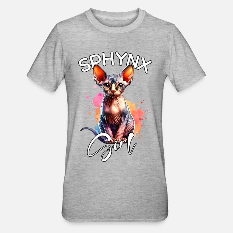 Sphynx Chat Fille Sphynx Chat - T-shirt polycoton Unisexe - gris chiné