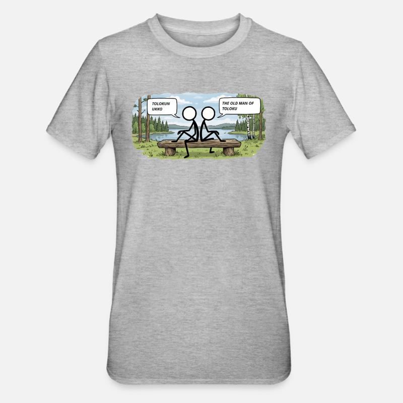 Savo Guys Duo 2 Tale Bench - Unisex Polycotton T-Shirt - heather grey