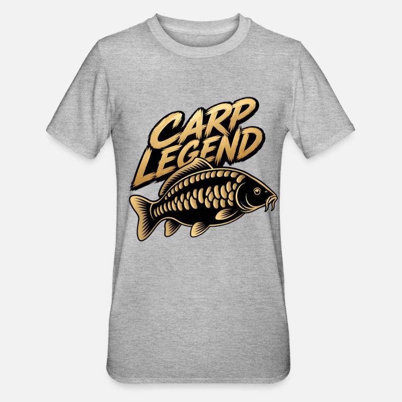 Conception de pêcheur Carp Legend - T-shirt polycoton Unisexe - gris chiné