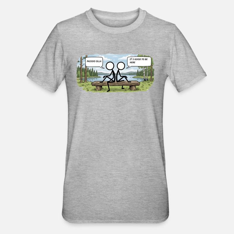 Discussion sur le banc Savo Guys Duo 7 Lakescape - T-shirt polycoton Unisexe - gris chiné
