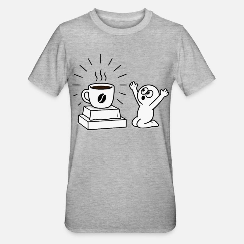 Coffee Mug Joy Comic Design - Unisex Polycotton T-Shirt - heather grey