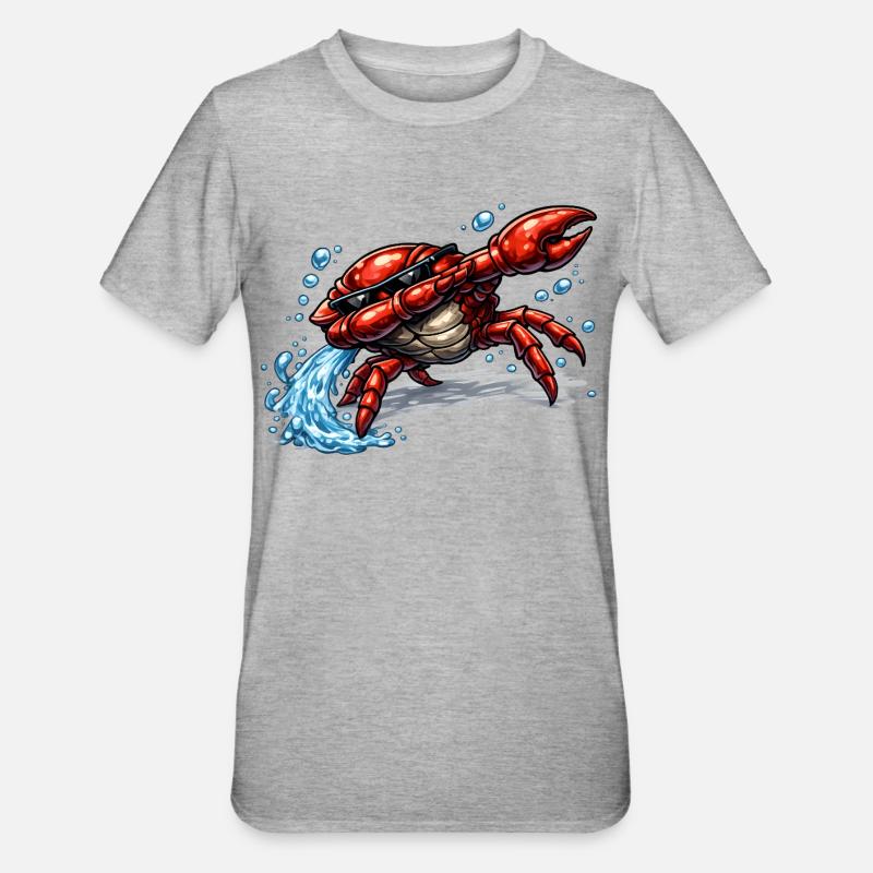Dabbing Krebs - Unisex Polycotton T-Shirt - Grau meliert