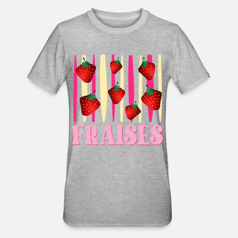 Fraises - T-shirt polycoton Unisexe - gris chiné