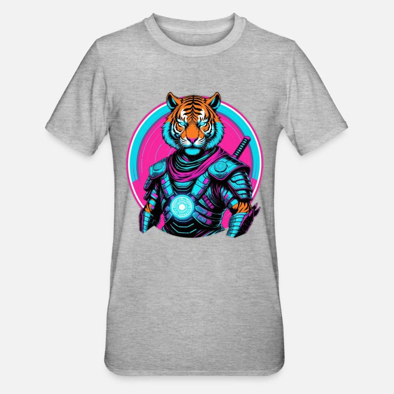 Armure Cyber Tiger - T-shirt polycoton Unisexe - gris chiné