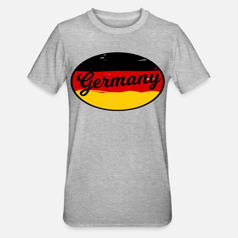 Germany Font Flag Wave Look - Unisex Polycotton T-Shirt - heather grey