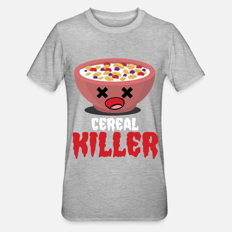 Cereal Killer Breakfast Humor Pun - Unisex Polycotton T-Shirt - heather grey