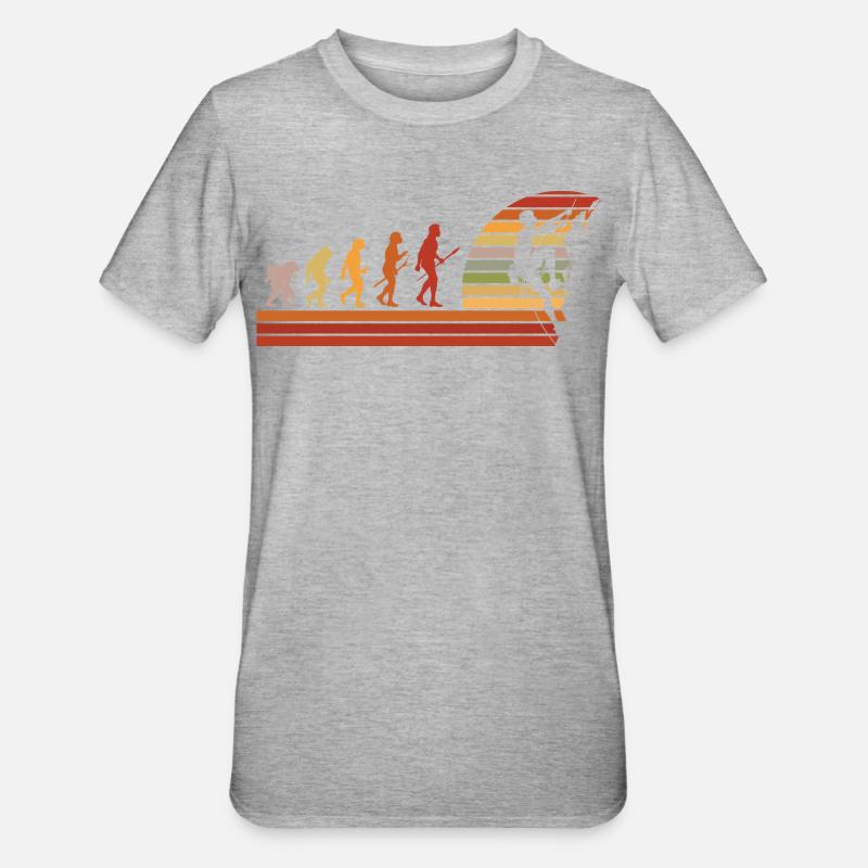 Evolution des Kletterns Retro Design - Unisex Polycotton T-Shirt - Grau meliert