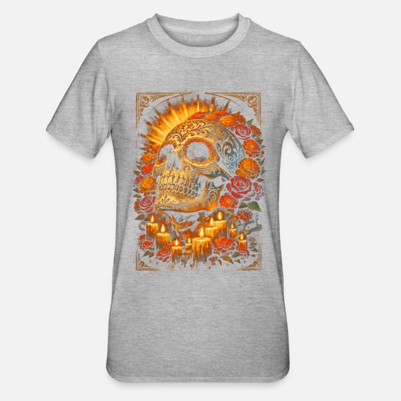 Día de los Muertos - T-shirt polycoton Unisexe - gris chiné