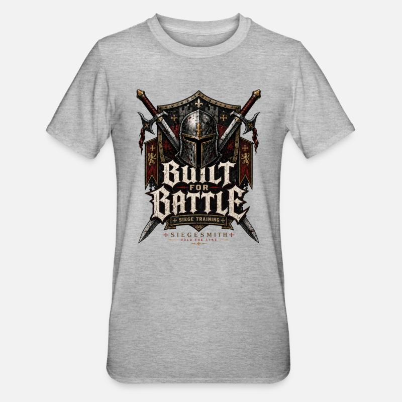 Crusader: Built For battle - Unisex Polycotton T-Shirt - heather grey