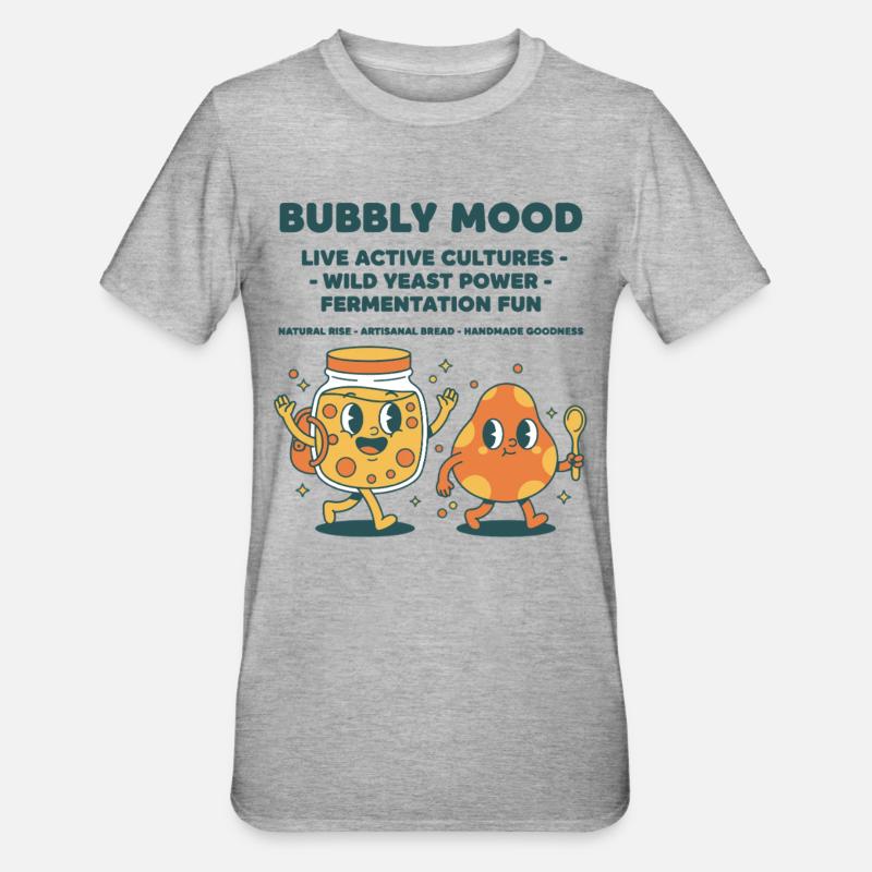 Sauerteigbrot Backbäcker Sauerteigstarter - Unisex Polycotton T-Shirt - Grau meliert