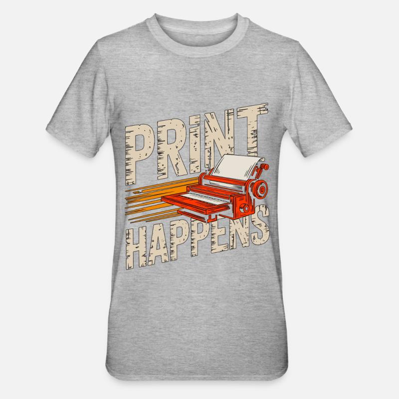 Designer d’impression Print Happens Designer créatif - T-shirt polycoton Unisexe - gris chiné