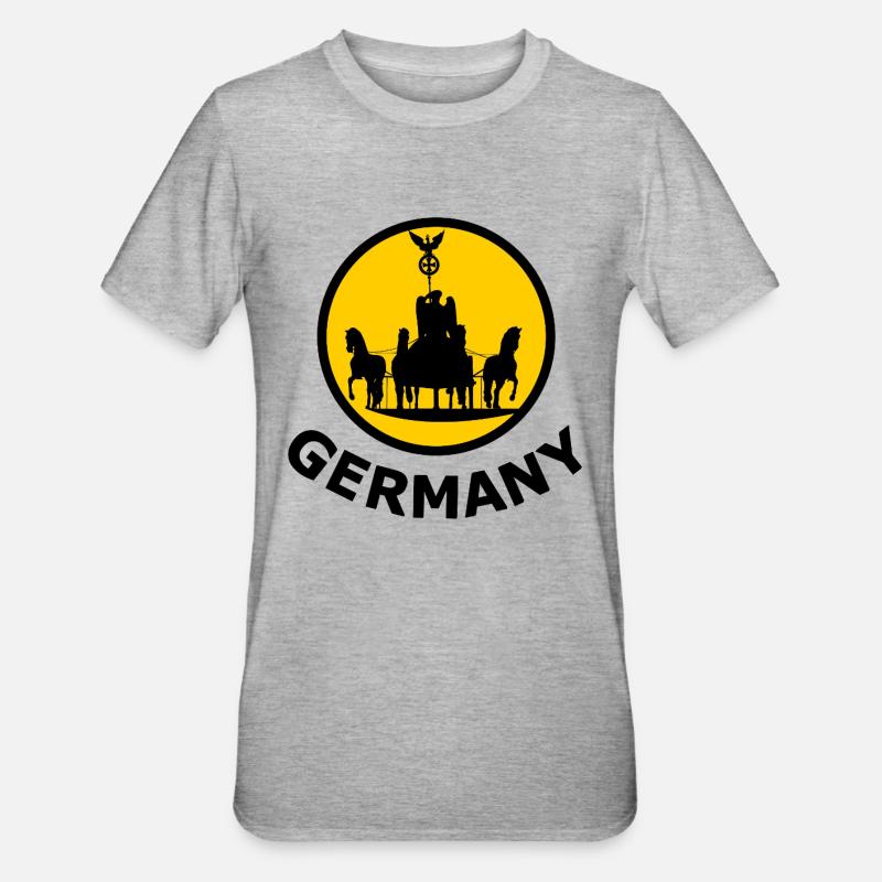 Berlin Sonnenwagen-Silhouette - Unisex Polycotton T-Shirt - Grau meliert