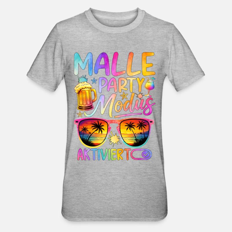 Mode Fête Malle activé - T-shirt polycoton Unisexe - gris chiné