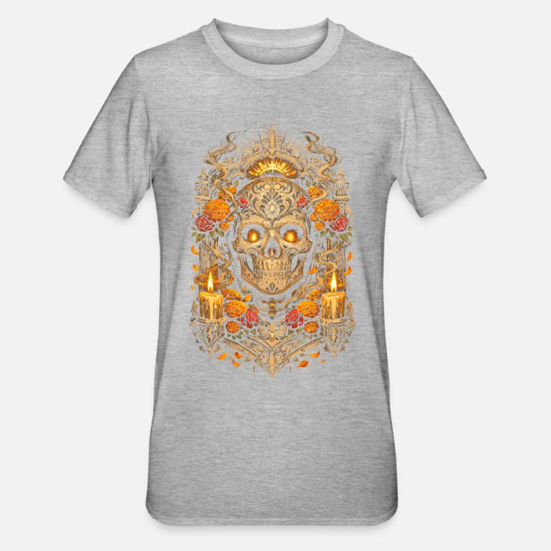 Día de los Muertos - T-shirt polycoton Unisexe - gris chiné
