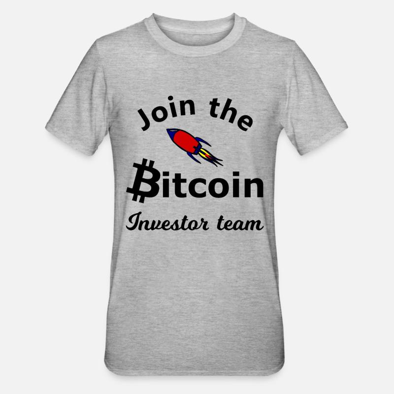Bitcoin rocket to the moon - Unisex Polycotton T-Shirt - heather grey