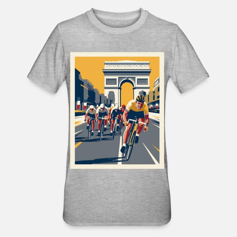 Paris Sprint — Bicycletisme Mémoire - T-shirt polycoton Unisexe - gris chiné