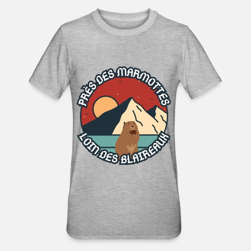 Humor on a groundhog - Unisex Polycotton T-Shirt - heather grey