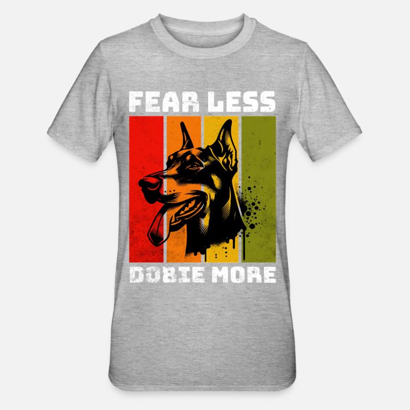 Doberman Dobermann - T-shirt polycoton Unisexe - gris chiné