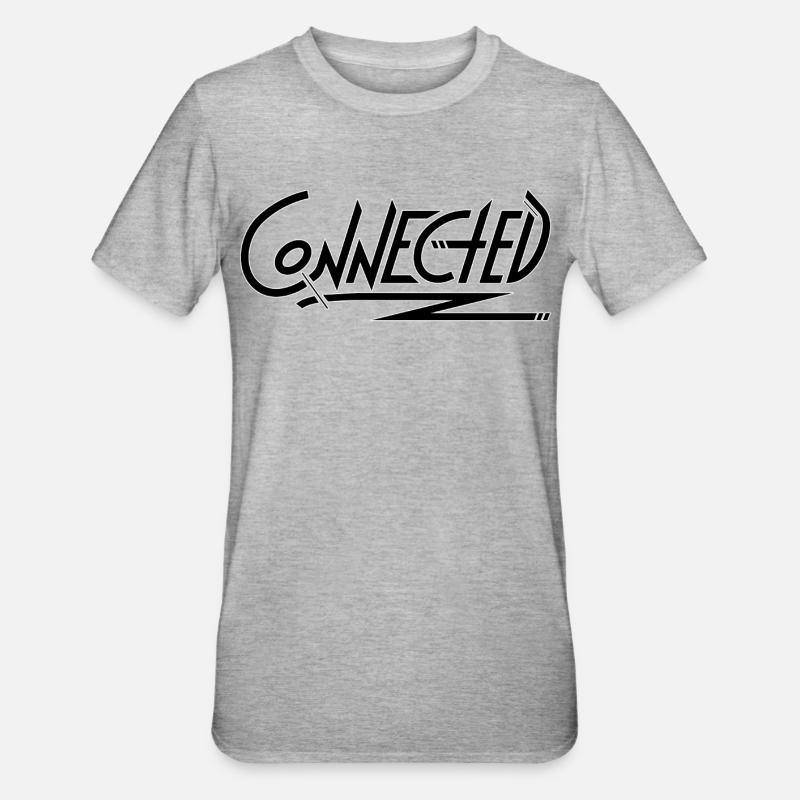 Connected_black_simple - Unisex Polycotton T-Shirt - heather grey