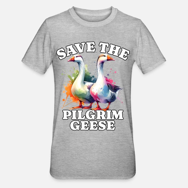 Pilgrim Gans Save Pilgrim Goose - Unisex Polycotton T-Shirt - heather grey