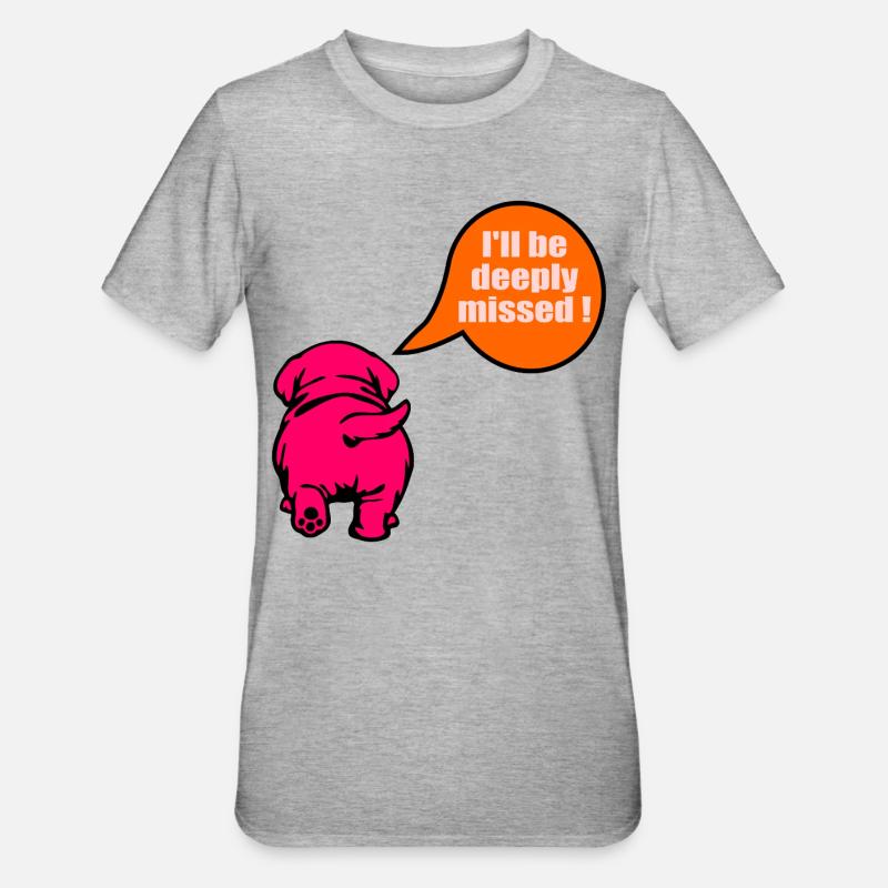Chien d’adieu drôle - T-shirt polycoton Unisexe - gris chiné