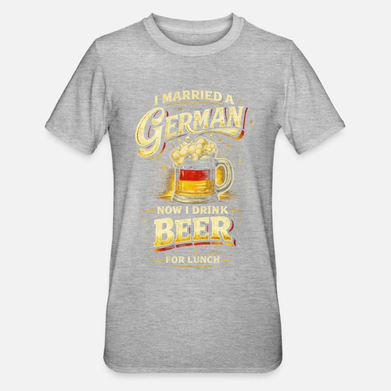Married to a German - Unisex Polycotton T-Shirt - heather grey