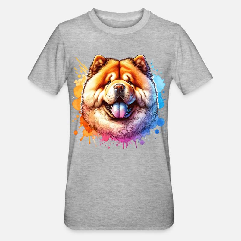 Chowchow Motif - Unisex Polycotton T-Shirt - heather grey