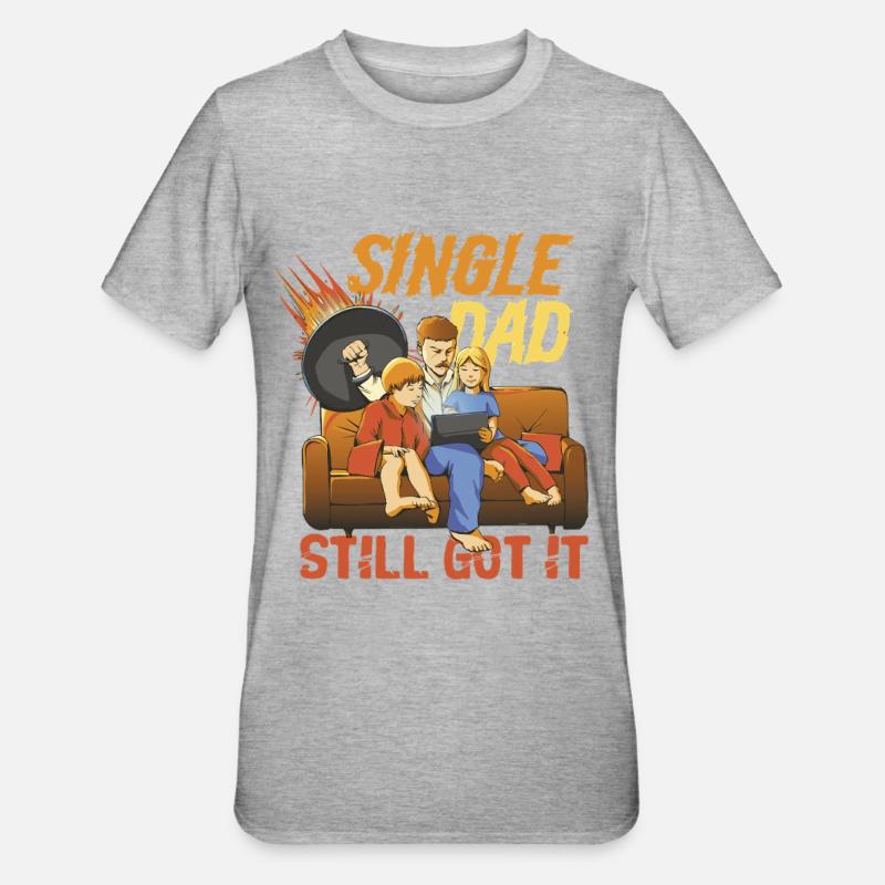 Single Dad Single Dad - Unisex Polycotton T-Shirt - heather grey