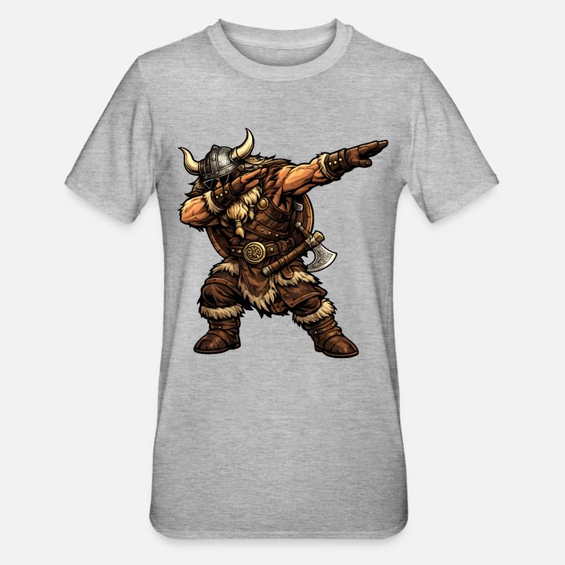 Dabbing Vikings - Unisex Polycotton T-Shirt - heather grey