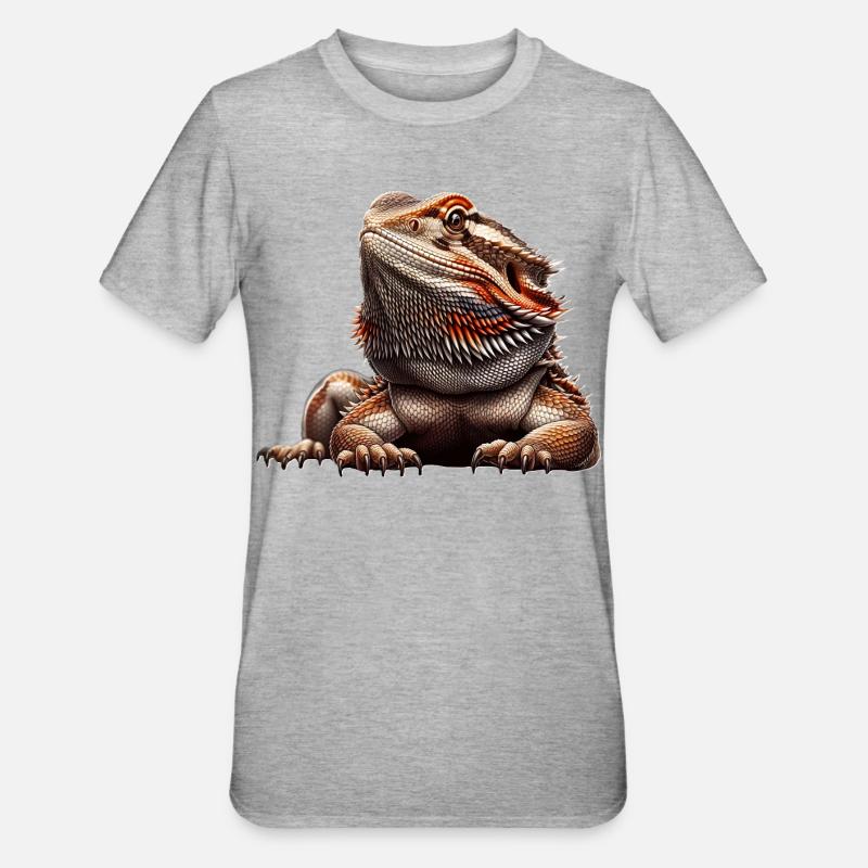 Bearded dragon - Unisex Polycotton T-Shirt - heather grey