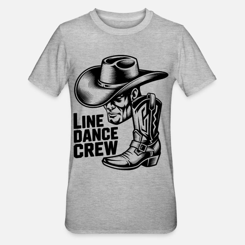 Line Dance Crew - Unisex Polycotton T-Shirt - heather grey