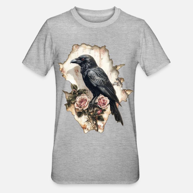 Raven - Unisex Polycotton T-Shirt - heather grey