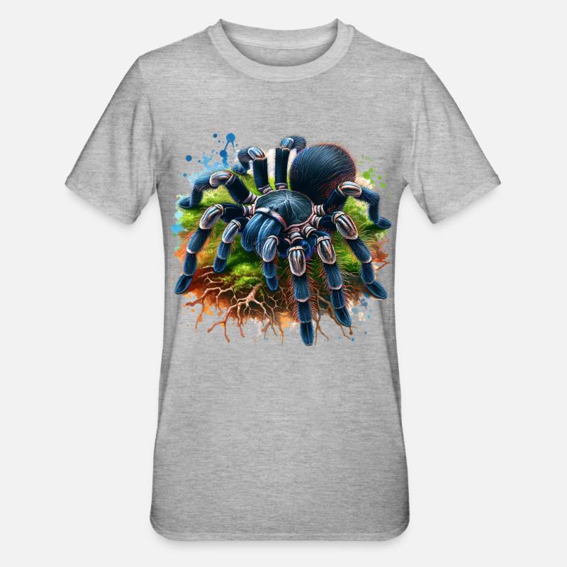 Black Tarantula Gift - Unisex Polycotton T-Shirt - heather grey