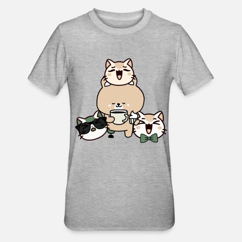 Cute Bear with Leg Prosthetic, Coffee and Cupcake - Unisex Polycotton T-Shirt - heather grey