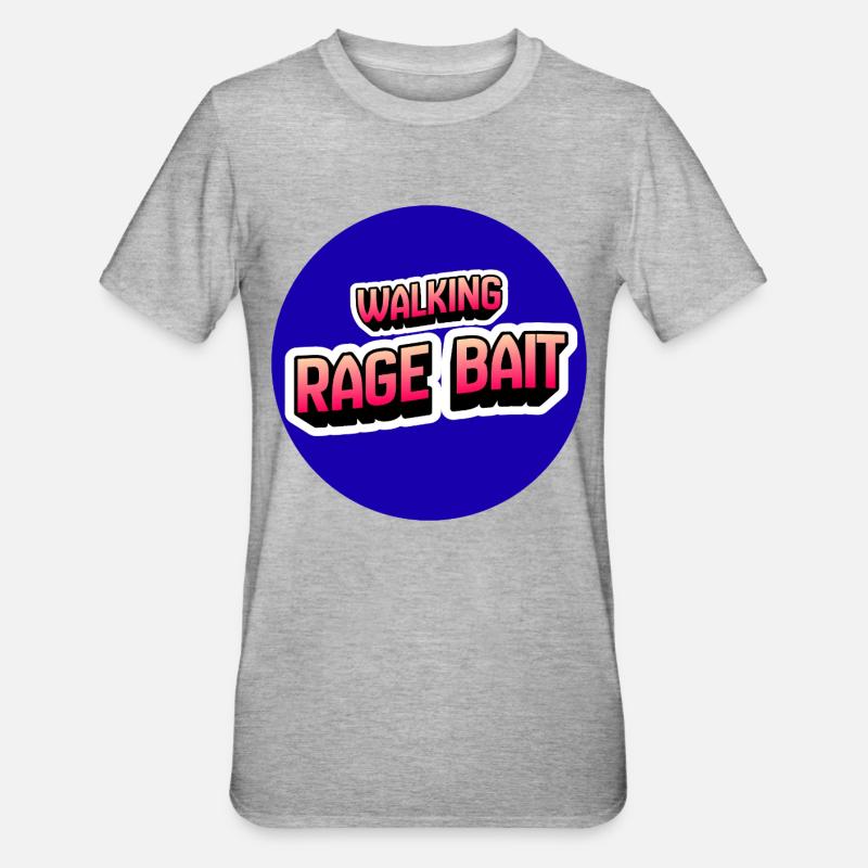 Walking Rage Bait - Unisex Polycotton T-Shirt - heather grey