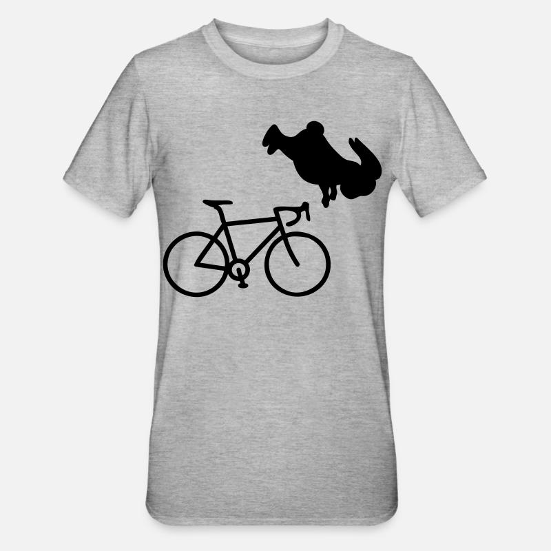 Bicycle Cycling Bunny - Unisex Polycotton T-Shirt - heather grey